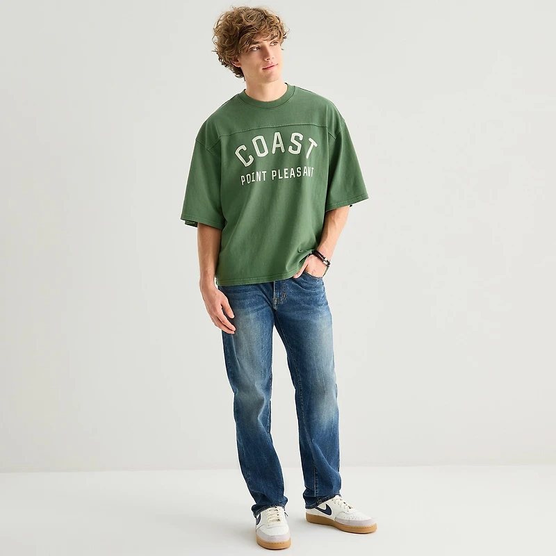 Arizona Mens Crew Neck Short Sleeve Boxy Fit Graphic T-Shirt