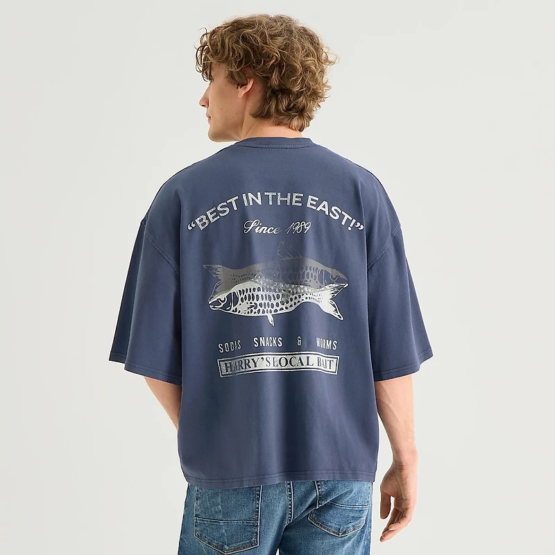 Arizona Mens Crew Neck Short Sleeve Boxy Fit Graphic T-Shirt