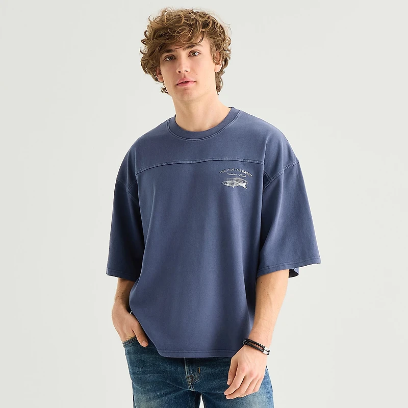 Arizona Mens Crew Neck Short Sleeve Boxy Fit Graphic T-Shirt