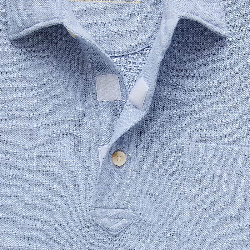 mutual weave Mens Regular Fit Easy-on + Easy-off Adaptive Short Sleeve Polo Shirt