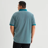 Shaquille O'Neal XLG™ Geo Weave Big and Tall Mens Regular Fit Short Sleeve Polo Shirt