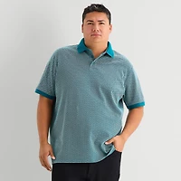 Shaquille O'Neal XLG™ Geo Weave Big and Tall Mens Regular Fit Short Sleeve Polo Shirt