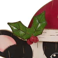 Glitzhome Wooden Christmas Dog Christmas Figurine