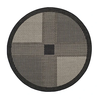 Safavieh Courtyard Collection Bronagh Geometric Indoor/Outdoor Round Area Rug