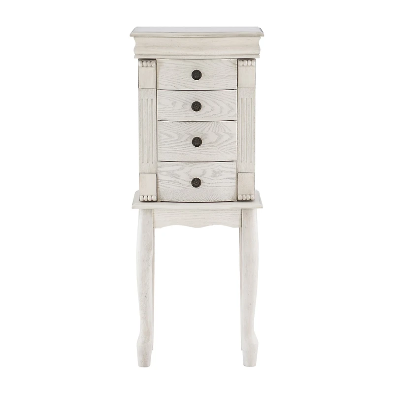 Powell Company Danika White Jewelry Armoire