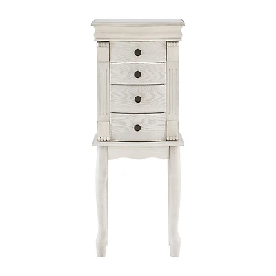 Powell Company Danika White Jewelry Armoire