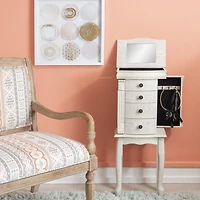 Powell Company Danika White Jewelry Armoire