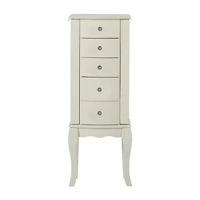 Powell Company Leanne White Jewelry Armoire