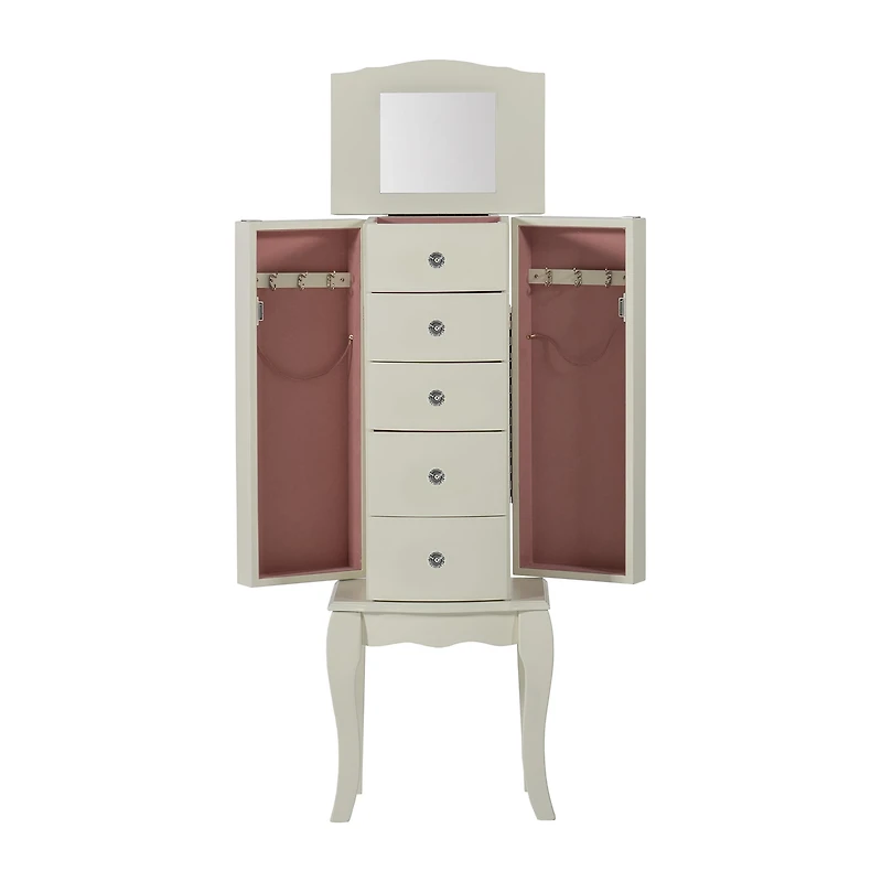 Powell Company Leanne White Jewelry Armoire