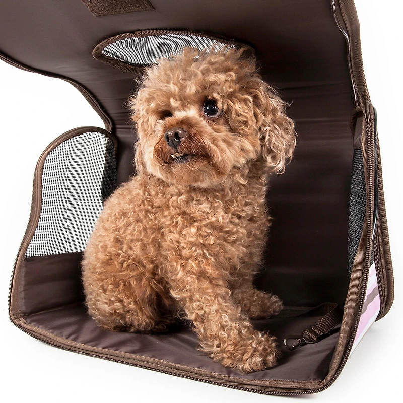 Pet Life ® Airline Approved Folding Zippered Sporty Cage Carrier