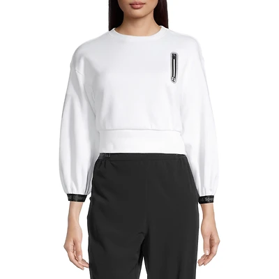 Sports Illustrated Womens Crew Neck 3/4 Sleeve Sweatshirt