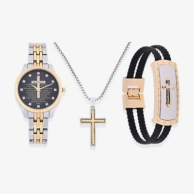 Mens Two Tone 3-pc. Watch Boxed Set Mac8089jc