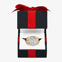 Round 3 CT.T.W. Natural Diamond Side Stone Engagement Ring in 10K or 14K Gold