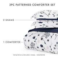 Casual Comfort Premium Down Alternative Forget Me Not Reversible Comforter Set