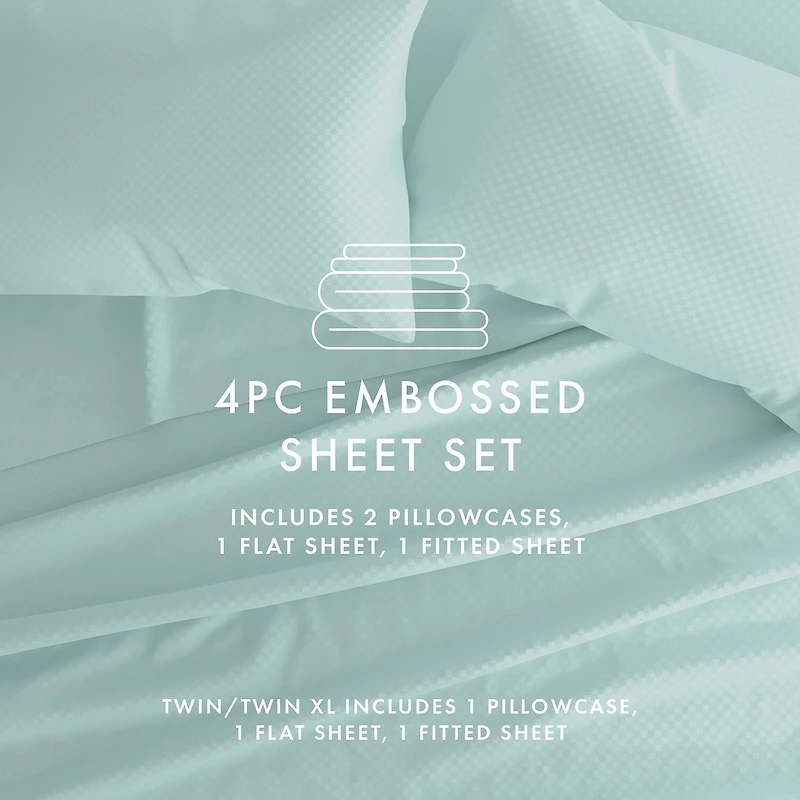 Casual Comfort™ Premium Ultra Soft Checkered Microfiber Wrinkle Free Sheet Set