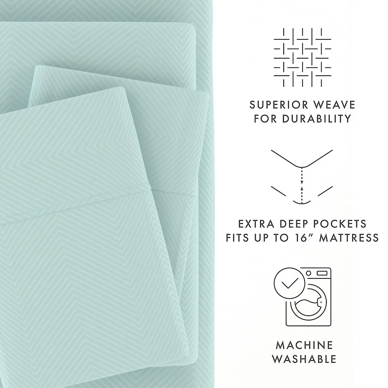 Casual Comfort™ Premium Ultra Soft Chevron Microfiber Wrinkle Free Sheet Set