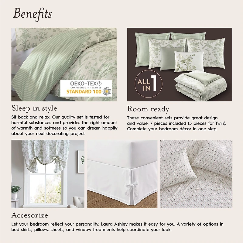 Laura Ashley Elise Midweight Comforter Set