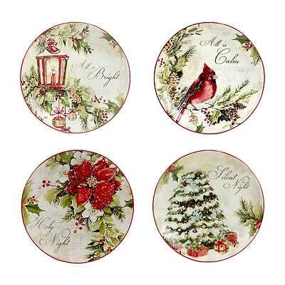 Certified International Silent Night 4-pc. Earthenware Dessert Plate