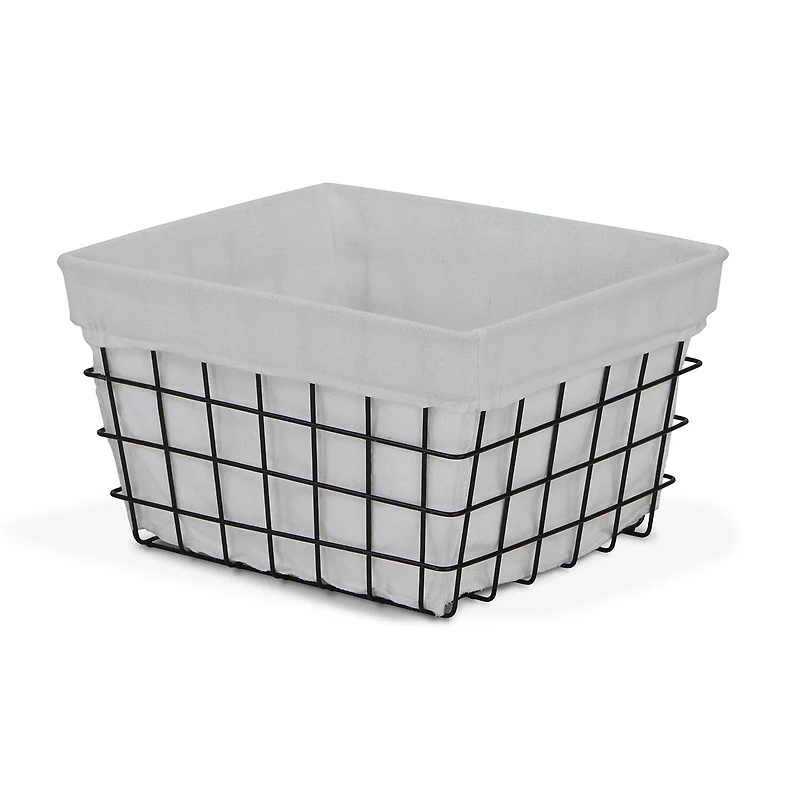 Cheungs Lined Rectangular Metal Basket