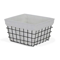 Cheungs Lined Rectangular Metal Basket
