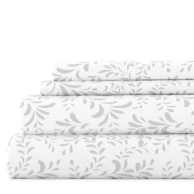 Casual Comfort Premium Ultra Burst of Vines Pattern 4 Piece Bed Sheet Set