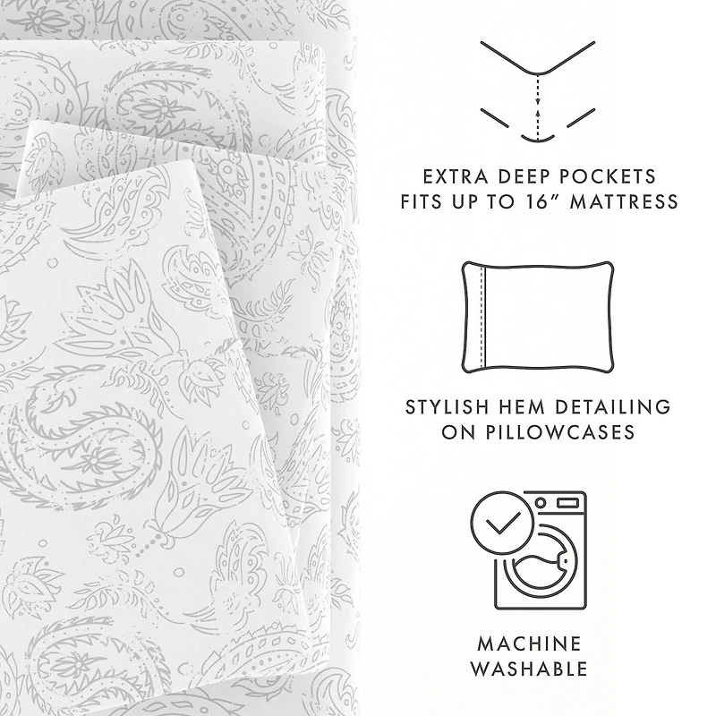 Casual Comfort™ Premium Ultra Soft Coarse Paisley Pattern Sheet Set