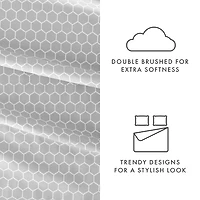 Casual Comfort Ultra Soft Honeycomb Pattern 4 Piece Bed Sheet Set