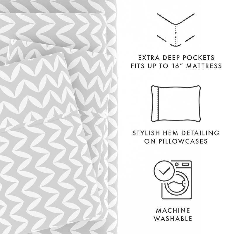 Casual Comfort™ Premium Ultra Soft Puffed Chevron Pattern Sheet Set