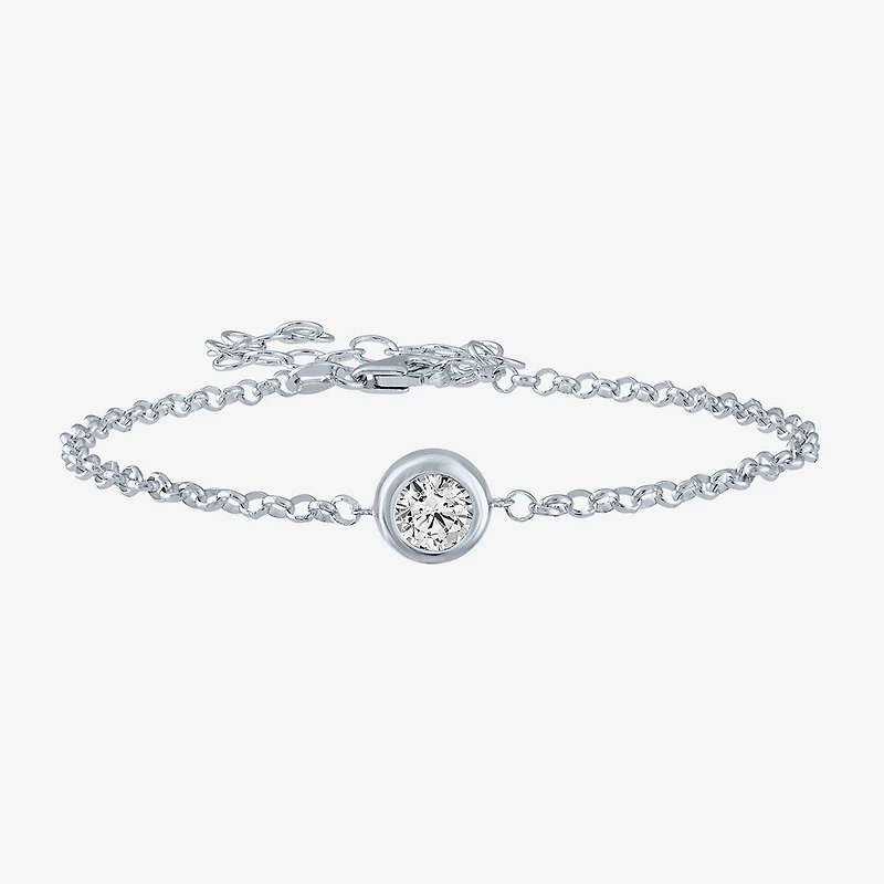 Diamond Addiction (G-H / Si2-I1) Womens 10K Gold 8 Inch Cable Round Chain Bracelet