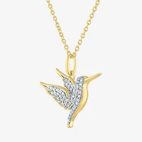 Hummingbird (G-H / Si2-I1) Womens 1/10 CT. T.W. Lab Grown White Diamond 14K Gold Over Silver Sterling Silver 18 Inch Pendant Necklace