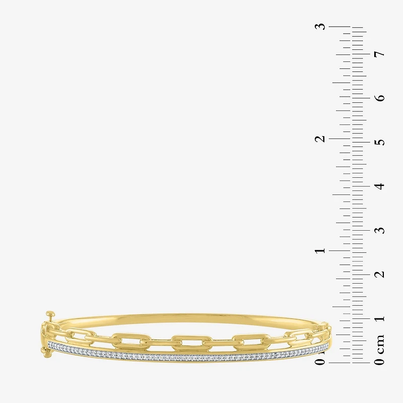 Diamond Addiction (G-H / Si2-I1) Womens 1/4 CT. T.W. Lab Grown White Diamond 14K Gold Over Silver Sterling Silver Bangle Bracelet