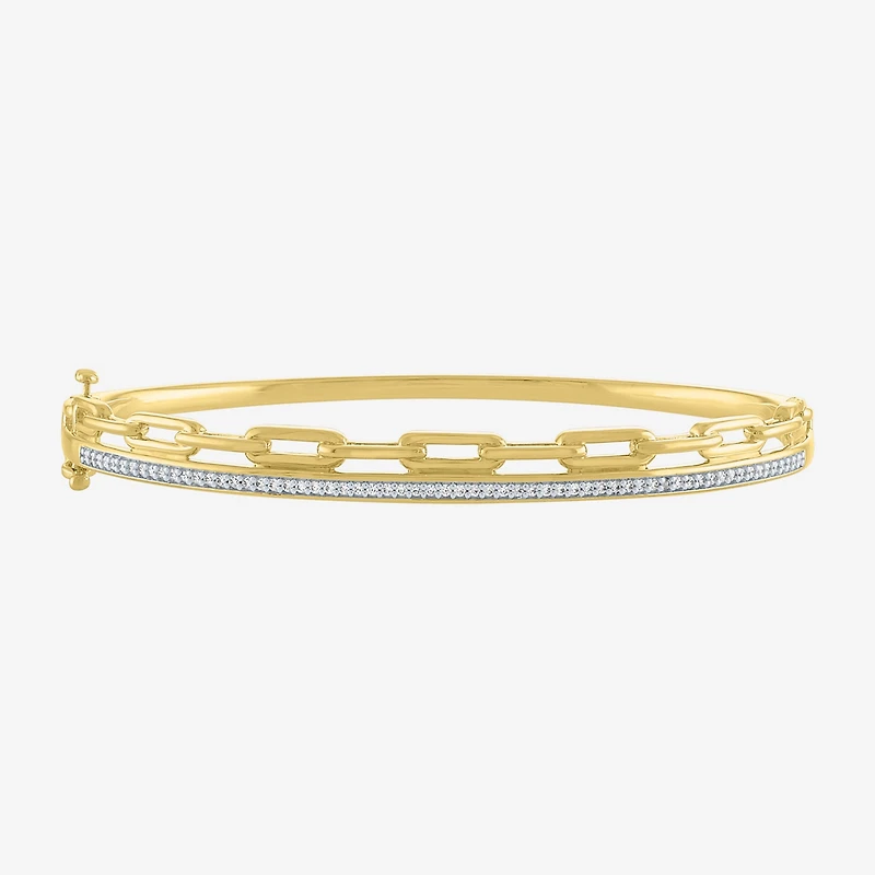 Diamond Addiction (G-H / Si2-I1) Womens 1/4 CT. T.W. Lab Grown White Diamond 14K Gold Over Silver Sterling Silver Bangle Bracelet
