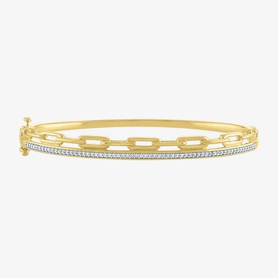 Diamond Addiction (G-H / Si2-I1) Womens 1/4 CT. T.W. Lab Grown White Diamond 14K Gold Over Silver Sterling Silver Bangle Bracelet