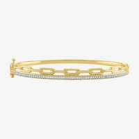 Diamond Addiction (G-H / Si2-I1) Womens 1/4 CT. T.W. Lab Grown White Diamond 14K Gold Over Silver Sterling Silver Bangle Bracelet