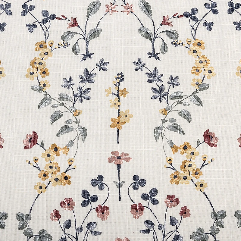 Fieldcrest Arden Vine Floral Print Grommet Top Sheer Single Curtain Panel