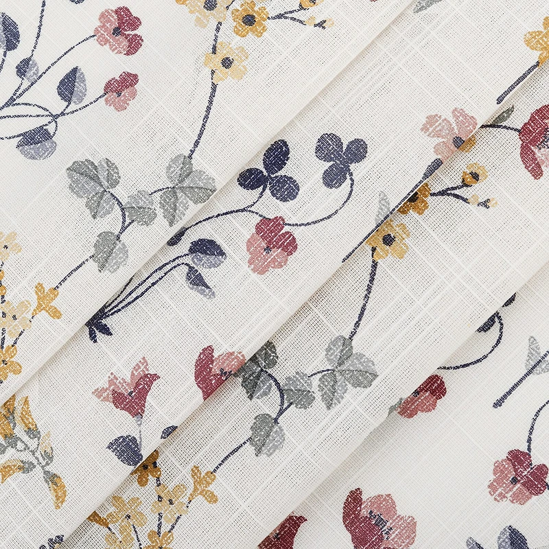 Fieldcrest Arden Vine Floral Print Grommet Top Sheer Single Curtain Panel
