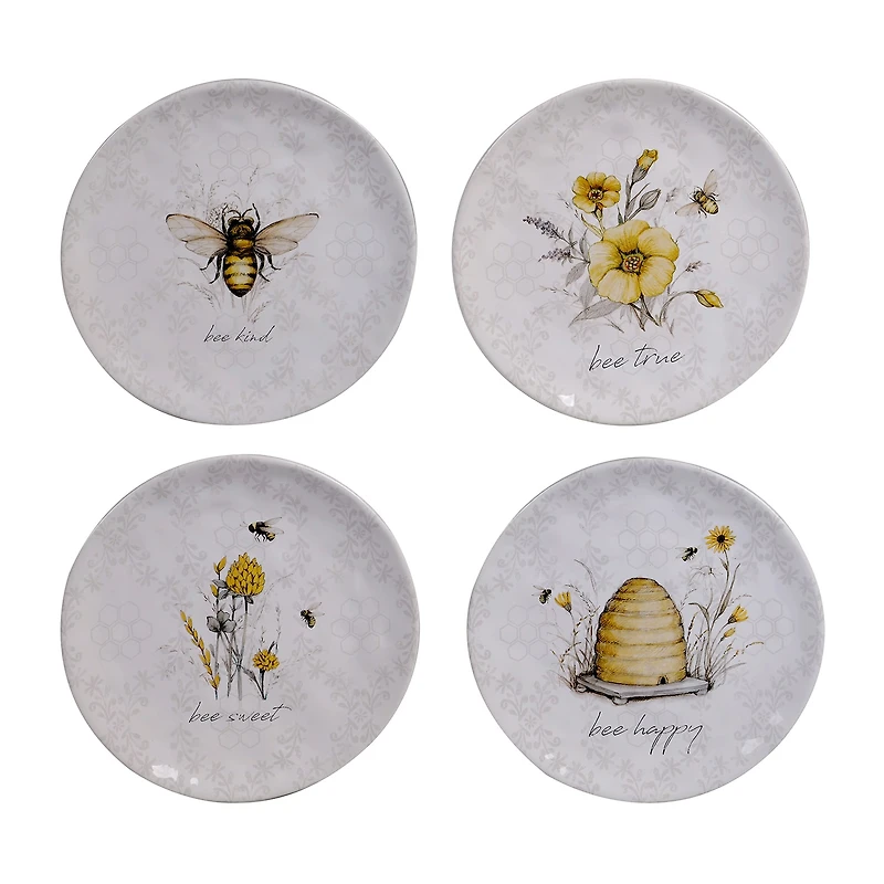Certified International Bee Sweet 4-pc. Earthenware Salad Plate