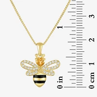 Bumble Bee Womens Genuine Yellow Citrine 14K Gold Over Silver 18 Inch Pendant Necklace