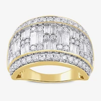 Womens 2 CT. T.W. Lab Grown White Diamond 10K Gold Cocktail Ring