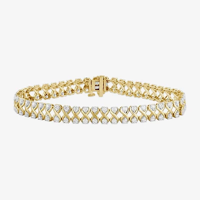 Womens 3 CT. T.W. Lab Grown White Diamond 10K Gold Tennis Bracelet