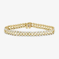 Womens 3 CT. T.W. Lab Grown White Diamond 10K Gold Tennis Bracelet