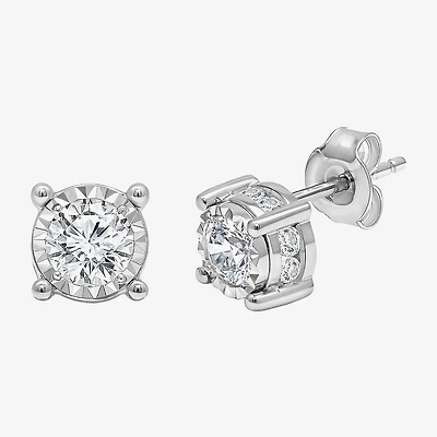 Tru Miracle 1 1/2 CT. T.W. Lab Grown White Diamond 10K Gold 6.7mm Round Stud Earrings