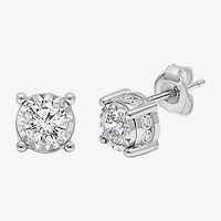 Tru Miracle 1 1/2 CT. T.W. Lab Grown White Diamond 10K Gold 6.7mm Round Stud Earrings