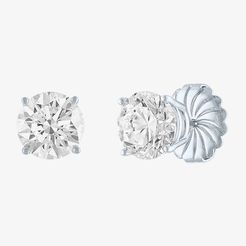 ( E-F/Si1-Si2 ) 4 CT. T.W. Lab-Grown Diamond 14K Gold 8mm Round Stud Earrings