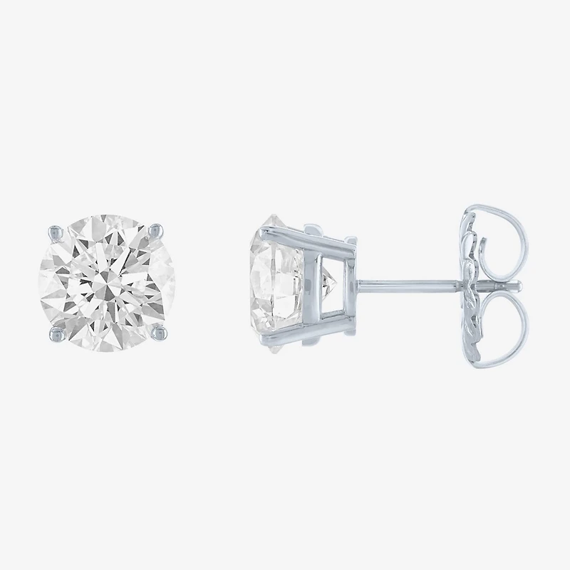 ( E-F/Si1-Si2 ) 4 CT. T.W. Lab-Grown Diamond 14K Gold 8mm Round Stud Earrings