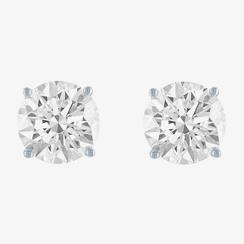 ( E-F/Si1-Si2 ) 4 CT. T.W. Lab-Grown Diamond 14K Gold 8mm Round Stud Earrings