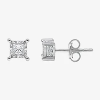 I / I1) 1 CT. T.W. Lab Grown White Diamond 10K Gold Stud Earrings