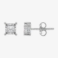 I / I1) 1 CT. T.W. Lab Grown White Diamond 10K Gold Stud Earrings