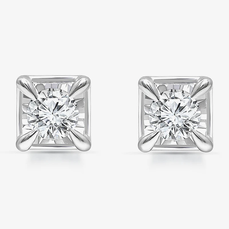Tru Miracle 1/2 CT. T.W. Lab-Grown White Diamond 10K White Gold 5mm Round Stud Earrings