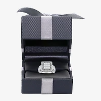 (I / I1) Womens 2 CT. T.W. Lab Grown White Diamond 10K Gold Side Stone Halo Engagement Ring